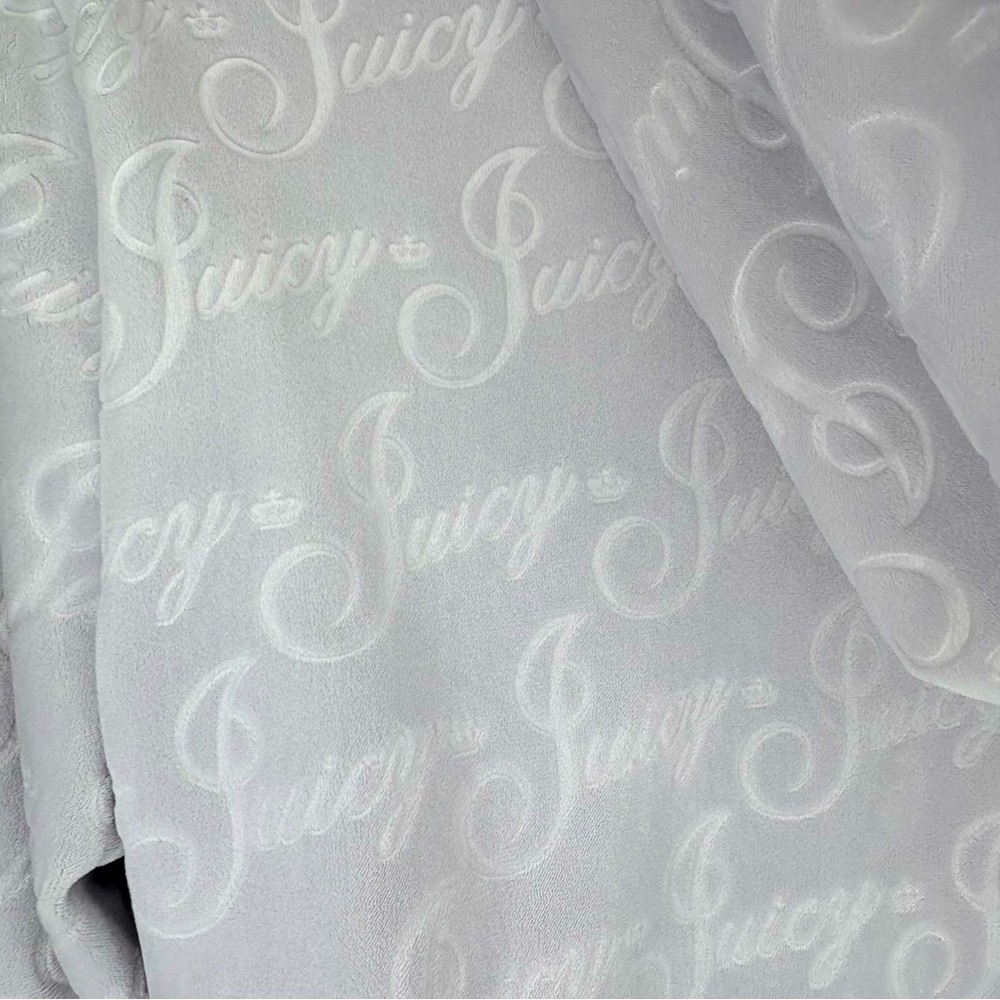 Juicy Couture Full Zip Grey Velour Jacket All Over Juicy&Crown Logo Y2K SzM - Picture 3 of 14